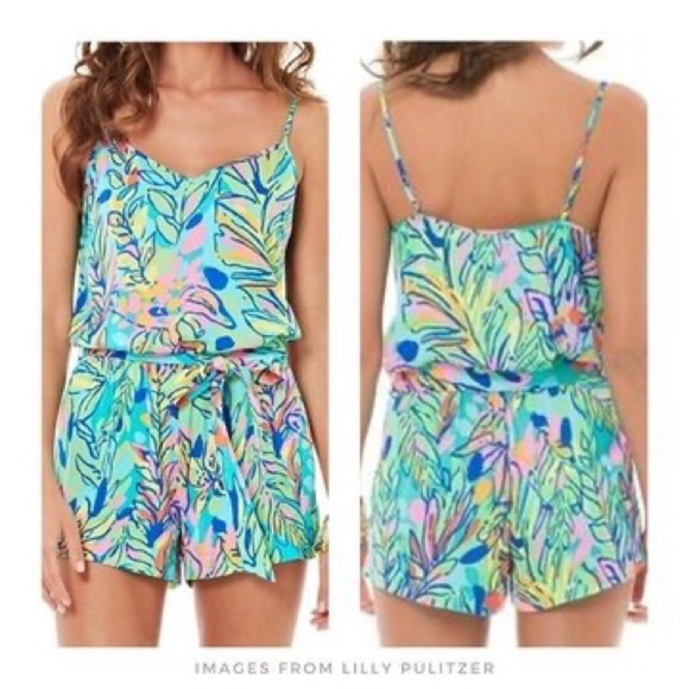 Lily Pulitzer Deanna Romper in Hot Spot | Size S
